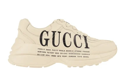 Gucci Logo Print Leather Sneaker Replica 08