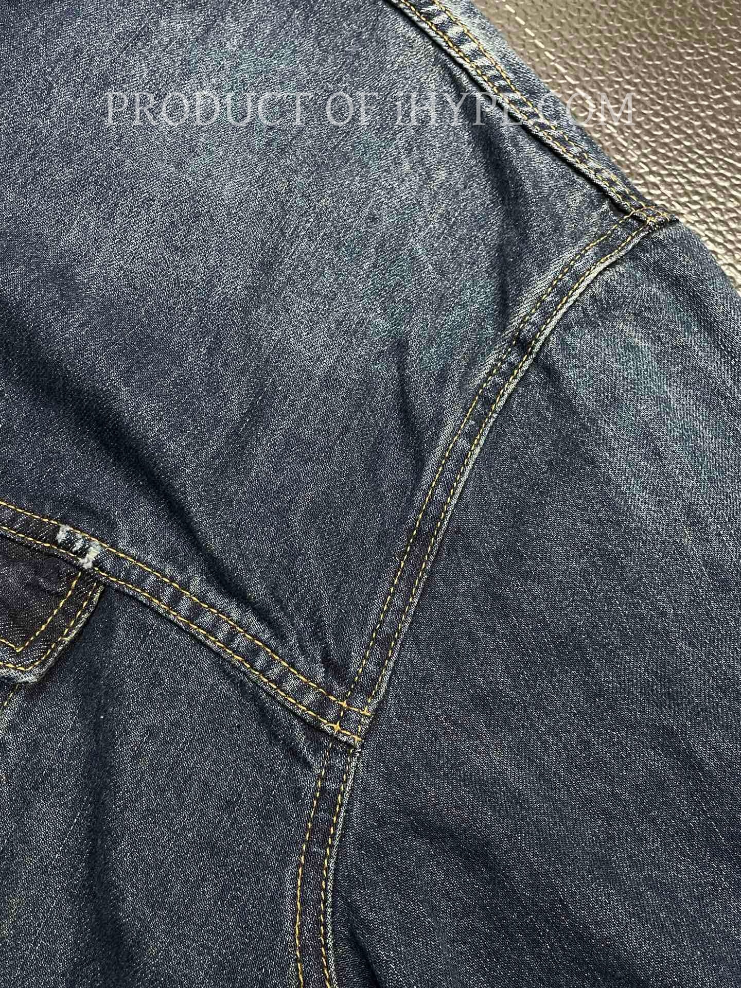 Balenciaga Men's Patched Denim Jacket in Blue (11)