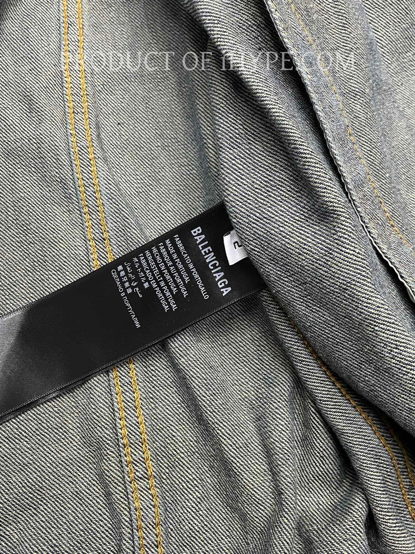 Balenciaga Men's Patched Denim Jacket in Blue (13)